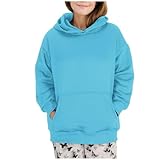 Damen Oversize Kapuzenpullover Warehouse Deals Angebote Hoodie Pullover Lockere Casual Rundhals Winter Sweatshirt mit Kapuze Y2K Streetwear Leicht Sport Langarmshirt Oberteile Tops Teenager Mädchen