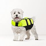 NAMSAN Hundeschwimmwesten Schwimmweste für Hund Tragbar Aufblasbar Rettungswesten für Kleine/Mitte/Groß Hunde, Grün-S