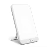 Lobertingu Tageslichtlampe, Therapielampe 10.000 Lux, Sonnenlicht mit 4 Timer-Einstellungen, UV-freies Sonnenlicht mit variablem Standfuß, Helligkeit einstellbar