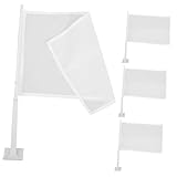 MUCKLILY 4 Stück leere Handheld-Flags auto dekoration auto fahne DIY Flaggen-Set DIY-Flagge auto zubehör leere Signalflaggen Schiedsrichter-Handfahnen Fan-Jubelfahnen Plastik Weiß