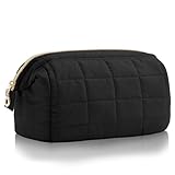 Aucuu Kulturtasche Damen, Make-up Tasche, Kosmetiktasche, Kulturbeutel, Schminktasche, Gesteppte Kulturtasche, Reise Make-up-Tasche mit Weit Offener, Reise-Kulturtasche, Makeup Bag für Damen Frauen