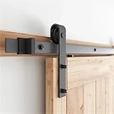 Schiebetür Komplettset, 1,2 m/2 m/2,5 m/3 m Schiebetürbeschläge for Scheunentore, nur Schienen, nicht im Lieferumfang enthalten, Rollen, 4–20 Fuß(20FT 6096mm)