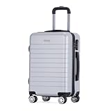 VERTICAL STUDIO 20' Handgepäck Koffer, abschließbarer Hartschalen-Trolley. Reisegepäck, Bordgepäck (H×B×T): 54 cm × 38 cm × 21 cm, für Flugzeugreisen (Sundsvall Silber)