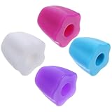 Hoement 4 Stück Silikon zahnpasta kappen Selbstschließend Vielseitige Tubenpresse für Badezimmer Einfache Installation Hygienischer Zahnpasta dispenser Langlebig und Flexibel Passend für