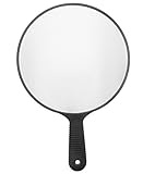 Kosmetex Ø 26cm Großer Friseur-Spiegel, Handspiegel Schwarz h: 37cm