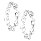 Yardenfun 2Stücke Retro Punk Klobige Statement Kette für Damen Geometrisches Design Hip Hop Stil Vielseitiges Schmuckstück für Looks