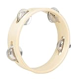 Holzrunde Handbell Einreihe Tambourin Handheld Musical Leicht Zu Greifen Percussion Drum Musical Instrument