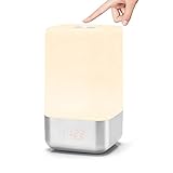 Wake Up Light Warkit, Simulation Nachttischlampe mit Sonnenaufgang Wecker Batterie 5 Naturgeräusche WakeUp Light Wecker Sunrise