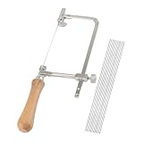 mizikuu Juweliersäge, Schmucksäge Verstellbare Laubsäge mit 12 Laubsägeblätter Bogensäge Handsäge Holz Präzise Schnitte Dekupiersäge Drahtsäge für Holz, Holzbearbeitung, Glas, Meta