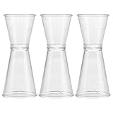HOMSFOU Messbecher für Cocktails aus Robustem Kunststoff 3 Stück Doppel Jigger Präzises Dosiermaß für Barkeeper und Heimbar Wiederverwendbar