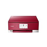 Canon PIXMA TS8352a Drucker Farbtintenstrahl Multifunktionsgerät DIN A4 (Scanner, Kopierer, 4.800 x 1.200 dpi, 6 separate Tinten, USB, WLAN, Duplexdruck, 2 Papierzuführungen, 5 GHz Support), rot