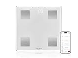 Soehnle Körperanalysewaage Shape Sense Connect Lite, Personenwaage mit App Anbindung, Körperanalyse Gewicht, Fett, Wasser- und Muskelanteil, Körperfettwaage mit LED Display, weiß