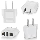 Clomnpe 4 Stück Reiseadapter USA, Adapter USA Deutschland Stecker, USA Adapter Steckdose Typ A, EU to US Adapter, Steckdosenadapter Reisestecker Stromadapter für Amerik/Kanada/Mexiko/Japan-Weiß