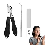 Nagelknipser – gebogene Nagelschere – Nagelhautschneider mit breitem Kiefer zum Schutz vor Spritzern und rutschfestem Griff für Salons, Haustierpflege und Maniküre zu Hause