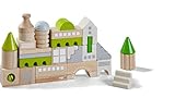 HABA 305456 - Bausteine Coburg, 28-teiliges Baustein-Set zum Bauen von Stadtkulissen, Holzbausteine in unterschiedlichen Formen und Farben, Spielzeug ab 18 Monaten