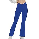 Generisch Leggins Damen Schwarz Breiter dehnbar, für Yoga, Workout, lässig, trendig, mit Yoga Leggings Mit Taschen Damen (Blue, L)
