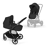 CYBEX Gold Kinderwagen EOS 2-in-1, Reisesystem, Ab Geburt bis 22 kg (ca. 4 Jahre), Moon Black