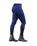 Turner Equestrian Damen-Leggings mit Silikongriff, weich, Reiten/Fitnessstudio/Yoga, navy, 36
