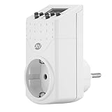 REV Zeitschaltuhr - Digitale Timer-Steckdose für innen, mit Zufallsfunktion, 20 Zeiten/Tag, weiß