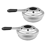 2 Stück tragbarer Mini Alkoholkocher Winddicht Spiritusbrenner Alkoholbrenner Edelstahl Campingkocher für Outdoor-Aktivitäten Wandern Kochen Tee Kaffee Heißgetränke Herd