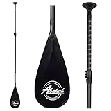 Abahub 3-Piece Carbon SUP Paddles, Lightweight Stand-up Paddle Oars for Paddleboard, Adjustable Carbon Fiber Shaft 68' - 84', Black Plastic Blade + Paddle Bag