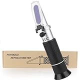 RDVXI Refraktometer, Refraktometer Handheld Zucker Meter Brix Test Optische 0-32% ATC Milch Tee Obst Zucker Meter Saccharimeter