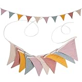Romon Wimpelkette Kinderzimmer, Baumwolle Stoff Wimpelkette, Girlande Kinderzimmer Deko zum Aufhängen, Hausbett Deko Mädchen & Jungen, Wanddeko Geschenk, Babyzimmer Dekoration für Geburtstag Party