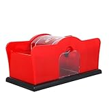 WEKAMOS Manuelle Kartenmischmaschine mit Handkurbel Kompakt und Rot Kompatibel für Poker und Spielkarten für Zuhause Reisen und Kartenspiele