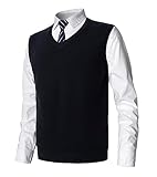 MeiLayM Herren Pullunder Weste Ärmellose Strickweste V-Ausschnitt Classic Business aus Winter Strickweste Slim Fit Gestrickt Pullover Weste für Männer für Klassische Gentleman