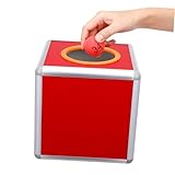 HIAKDOFT Aluminium Lotteriebox Rote Aluminiumlegierung Vielseitige Spiel und Sammelbox für Spenden Gewinnspiele und Veranstaltungen Langlebig und Platzsparend