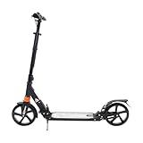 City Scooter Zusammenklappbarer Tretroller, höhenverstellbar Doppelbremsen Maximale Belastung 100kg Tretroller mit Schutzblechen und Ständer, Roller für Erwachsene und KinderTretroller (Schwarz)