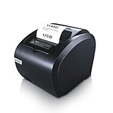 vretti Thermodrucker Bondrucker 80mm, Thermo-Etikettendrucker mit USB Serial LAN Port - Supermarkt-Küchen-POS-Drucker mit ESC/POS-Befehlsunterstützung