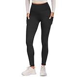 FOTOCITI Sport Leggings Damen mit Tasche High Waist Sportleggins Lang Blickdicht Sporthose Push Up Yogahose Bauchweg Laufhose Fitnesshose Hose(Schwarz, L-XL)