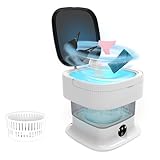 Camping Waschmaschin, 15L 2kg Mini Waschmaschine Mit Wäschetasche, Waschmaschine Klein Mini-Waschmaschine für Unterwäsche, Babykleidung, Socken, Klein Waschmaschine für Wohnung, Hotel, Grey