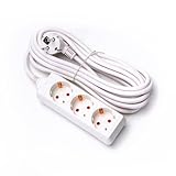 Deutsche 3-Fach Steckdosenleiste weiß 5m 3G 1,5mm² Entwickelt für: Anschluss mehrerer elektrischer Geräte