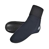 NEO-SPLASH 2mm Neopren Socken, Tauchsocken Neoprensocken mit Klettverschluss, Rutschfeste Wassersport Schwimmen Socken (DE/NL/SE/PL, Alphanumerisch, M, L, Regular, Regular, schwarz)