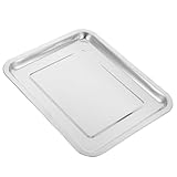 SOIMISS Backformen Aus Edelstahl Metallschalen Für Lebensmittel Ersatzblech Für Toaster Servierschale Tragbare Backform Dampfplatte Geschirrschale Aus Edelstahl Silver Rostfreier Stahl