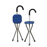 Alter, multifunktionaler Klapphocker aus Edelstahl, Dreibein-Hocker mit Sitz für Angelrute (Blau)