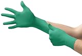 Ansell TouchNTuff 92-600,Nitril- Einmalhandschuhe, Einweghandschuhe für Lebensmittel, Chemikalienschutzhandschuhe mit hohem Schutz, Latexfreie Handschuhe, Grüne Nitrilhandschuhe, 100 Stück, Gr. M