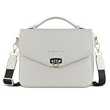 bugatti Ella Classic Bag für Damen, Umhängetasche in Saffiano-Art aus Kunstleder, beige