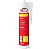 2x Alfa Acryl-Dichtstoff 310 ml weiß Profi-Qualität universelle Anwendung, Profi-Qualität, Maler-Acryl, witterungsbeständig, geruchlos, lösemittelfrei, stark haftend
