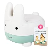 EDEN RAE® Töpfchen Kinder – Baby-Toilette, Potty, Kinderklo & Kindertoilette mit Deckel & Hasen-Design – BPA-frei – ab 1 Jahr – mit E-Book & Belohnungskarte zur Töpfchentraining