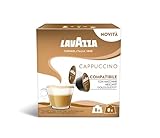 Lavazza, Cappuccino, 96 Kapseln kompatibel mit Nescafé Dolce Gusto Maschinen, Ideal für ein zartes und weiches Frühstück, mit aromatischen Noten von Trockenfrüchten, 6 Packungen mit 8+8 Kapseln