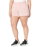 adidas Women's Plus Size Pacer 3-Stripes Woven Shorts, Wonder Mauve, 2X