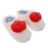 Healeved Apfelpelzschuhe Fuzzy Cartoon Pantoffeln Flauschige Winterpantoffeln Fuzzy -hausschuhe Flauschige Innenhauseschuhe Obst Warme Hausschuhe Gemütliche Warme Apfelschuhe Plüsch Weiß