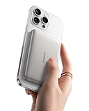 Baseus Qi2 Magsafe Power Bank Ultra Slim, Ultraleichte Magnetische Powerbank für iPhone 16/15/14, 10000mAh Power Bank USB-C 27W, Externe Batterie mit LED-Display, Farbe Titan