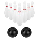 TOYANDONA Kinder Bowling Set Klassisch Kegelspiel Spiele Pädagogische Familien Interaktive Spielzeug mit 10 Kegel 2 Bälle Geschenke für Kinder Garten Rasen Draußen Drinnen Spiel Geschenke 1 Set