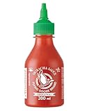 FLYING GOOSE Sriracha Chilisauce, das Original, scharf, grüne Kappe, scharfe Würzsauce aus Thailand, 1 x 200 ml