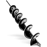 JKKLCC 8x60cm Erdbohrer für Bohrmaschine,Pflanzbohrer für Akkuschrauber,Grabungswerkzeug zum Pflanzen,Schwere erdlochbohrer zum Graben von Löchern,Erdbohrer für Zaunpfosten,schwarz