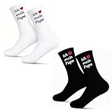 FEOEDY 2 Paar Unisex Liebesmotto Socken Baumwolle 36-45 - Papa Kreative Ideen für lustige Geburtstagsgeschenke - WeiBe, Schwarze